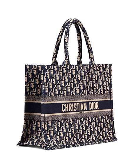 dior multi-colored logo embroidered canvas book tote|CHRISTIAN DIOR Oblique Medium Book Tote Blue Multicolor .